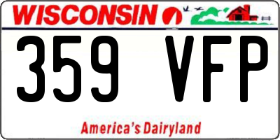 WI license plate 359VFP
