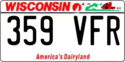 WI license plate 359VFR