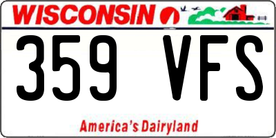 WI license plate 359VFS