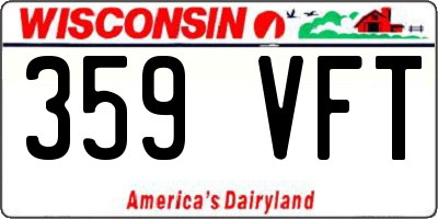 WI license plate 359VFT
