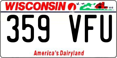 WI license plate 359VFU