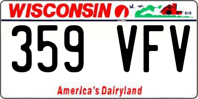WI license plate 359VFV