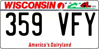 WI license plate 359VFY