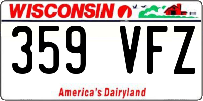 WI license plate 359VFZ