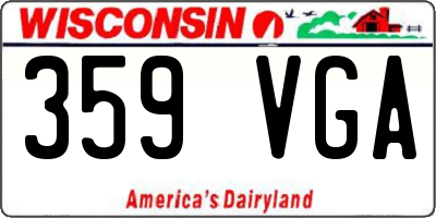 WI license plate 359VGA