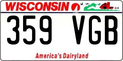 WI license plate 359VGB