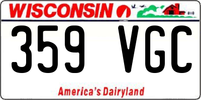 WI license plate 359VGC