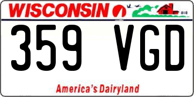 WI license plate 359VGD