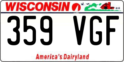 WI license plate 359VGF
