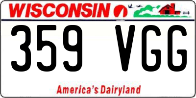 WI license plate 359VGG