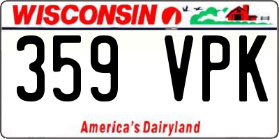 WI license plate 359VPK