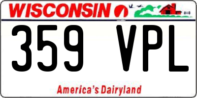 WI license plate 359VPL