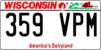 WI license plate 359VPM