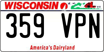 WI license plate 359VPN