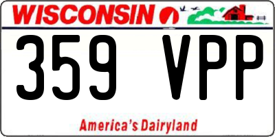 WI license plate 359VPP