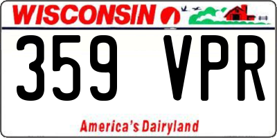 WI license plate 359VPR