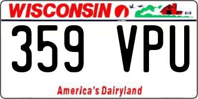 WI license plate 359VPU