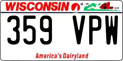 WI license plate 359VPW