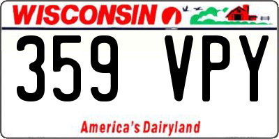 WI license plate 359VPY