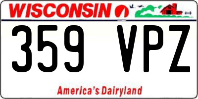 WI license plate 359VPZ