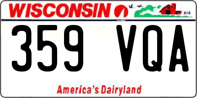 WI license plate 359VQA