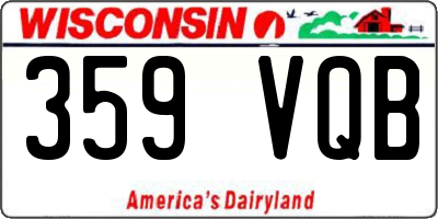 WI license plate 359VQB