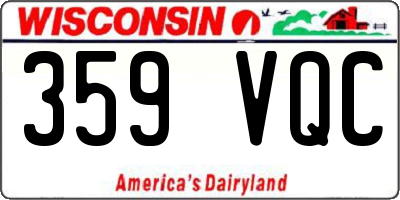WI license plate 359VQC