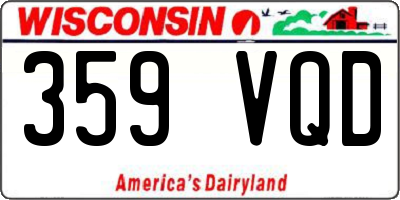 WI license plate 359VQD
