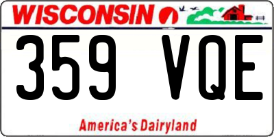 WI license plate 359VQE
