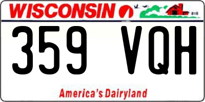 WI license plate 359VQH