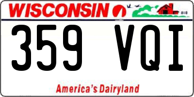 WI license plate 359VQI