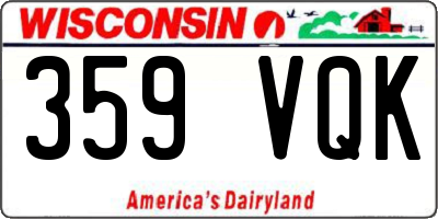 WI license plate 359VQK
