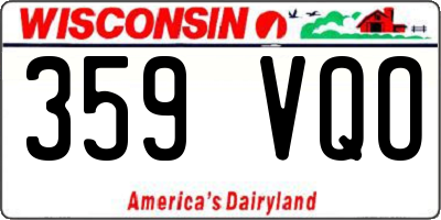 WI license plate 359VQO