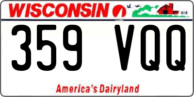 WI license plate 359VQQ
