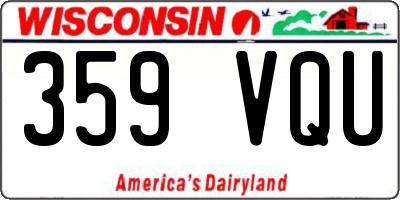 WI license plate 359VQU