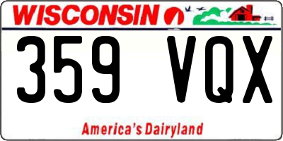 WI license plate 359VQX
