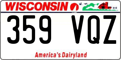 WI license plate 359VQZ