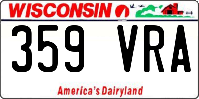 WI license plate 359VRA