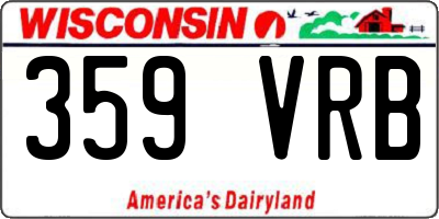 WI license plate 359VRB
