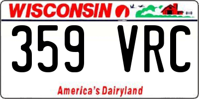 WI license plate 359VRC
