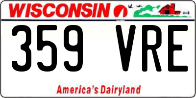 WI license plate 359VRE