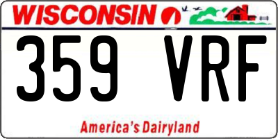 WI license plate 359VRF