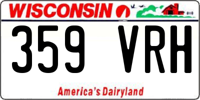 WI license plate 359VRH