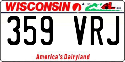 WI license plate 359VRJ