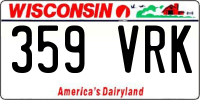 WI license plate 359VRK