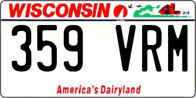 WI license plate 359VRM