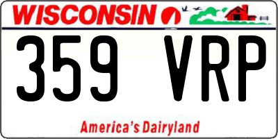WI license plate 359VRP