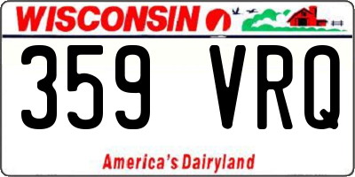 WI license plate 359VRQ