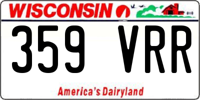WI license plate 359VRR