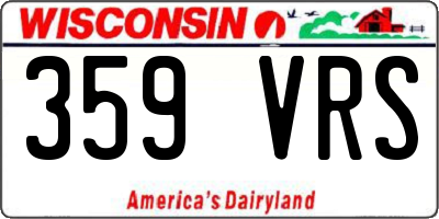 WI license plate 359VRS